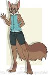  anthro canine clothed clothing dtalvi fur hair looking_at_viewer male mammal solo standing tongue tongue_out 