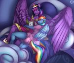 anthro anthrofied bed blue_fur book clothing crown cute diaper duo equine feathered_wings feathers female flynx-flink friendship_is_magic fur hair horn mammal multicolored_hair multicolored_tail my_little_pony pacifier pajamas pegasus pink_eyes purple_eyes purple_fur rainbow_dash_(mlp) rainbow_hair rainbow_tail reading twilight_sparkle_(mlp) winged_unicorn wings 