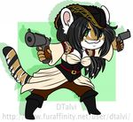  anthro big_eyes chibi clothed clothing dtalvi feline female gun handgun mammal pirate_outfit pistol ranged_weapon smile solo standing weapon 