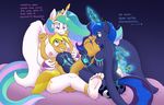  &lt;3 2017 anthro anthrofied areola breasts caroo clothing crown cutie_mark dialogue english_text equine fan_character female foot_fetish friendship_is_magic gold_(metal) horn levitation magic male mammal my_little_pony nipples panties princess_celestia_(mlp) princess_luna_(mlp) ring text tickle_fetish tickling toe_ring underwear winged_unicorn wings 
