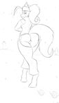  &lt;3 2017 anthro butt chaps clothing cutie_mark equine fan_character horse jay_(oc) jrvanesbroek male mammal monochrome my_little_pony pony ponytail snowman solo steam 