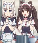  2girls animal_ears animated black_hair cat_ears cat_tail chocola_(sayori) multiple_girls nekopara sayori vanilla_(sayori) white_hair 