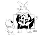  2_toes belly big_belly black_and_white longlevy monochrome nintendo oshawott pok&eacute;mon sigh simple_background size_difference sweat toes video_games vore white_background x-ray zangoose 