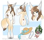  anthro breasts canine dtalvi female hat mammal model_sheet nipples nude pussy smile solo standing wide_hips 