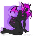  anthro bat breasts dtalvi female hair looking_at_viewer mammal nipples nude purple_hair smile solo thick_thighs wings 