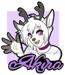  anthro antlers cervine clothed clothing deer dtalvi fur girly hair horn looking_at_viewer male mammal smile solo watermark 