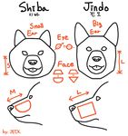  ambiguous_gender canine dog duo jeck jindo korean_text line_art mammal shiba_inu text tongue 