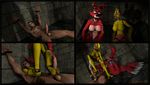  3d_artwork bdsm bondage bound chica claws dirty feet five_nights_at_freddy five_nights_at_freddy&#039;s foot_fetish footjob foxy hawkvally paws smell toes video_games 