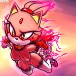  2017 absurd_res big_breasts blaze_the_cat blush breasts burning_blaze cat clothing feline female fire flying hi_res mammal marthedog nipples pussy solo sonic_(series) steam sweat torn_clothing 