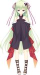  :o bangs blunt_bangs butterfly_hair_ornament eyebrows_visible_through_hair floral_print full_body green_hair hair_ornament hair_ribbon halterneck hands_in_opposite_sleeves highres jitome kobuichi long_hair looking_at_viewer murasame_(senren) official_art open_toe_shoes red_eyes ribbon senren_banka shoes sleeves_past_wrists solo tachi-e transparent_background tsurime two_side_up very_long_hair wide_sleeves 