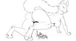  acethebigbadwolf all_fours breasts butt female line_art looking_back monochrome nipples paws presenting pussy 