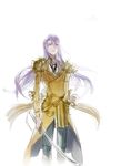  armor blue_eyes hachisuka_kotetsu katana long_hair male_focus molly parted_lips purple_hair solo sword touken_ranbu weapon 