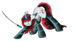  blackjack_(fallout_equestria) digital_media_(artwork) equine fallout_equestria fan_character female fighting_stance friendship_is_magic hi_res hooves horn horse mammal my_little_pony pony rubydusk smile smirk solo 