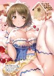  breast_hold breasts cream kazuchi maid no_bra nopan open_shirt sweet_avenue the_idolm@ster the_idolm@ster_cinderella_girls thighhighs 