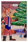  2017 akiric anthro canine christmas clothed clothing comic cub dialogue disney english_text female fox group holidays lagomorph male mammal nick_wilde rabbit text young zootopia 