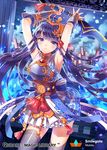  army blue_eyes chinese_clothes long_hair official_art purple_hair qurare_magic_library solo_focus sword weapon zenyu 