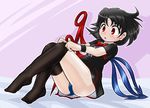  :o ass asymmetrical_wings bangs black_dress black_hair black_legwear blue_swimsuit blush bow bowtie bracelet center_frills commentary_request dress eyebrows_visible_through_hair full_body houjuu_nue jewelry knees_up looking_down red_bow red_eyes red_neckwear school_swimsuit shadow shiny shiny_clothes shiny_hair shiny_skin short_dress short_sleeves sitting solo swimsuit swimsuit_under_clothes thighhighs thighhighs_pull thighs touhou wings winn 