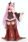  breasts cup detached_sleeves drinking_glass full_body highres krul_tepes long_hair orm_(user_mufz8783) owari_no_seraph pink_hair red_eyes small_breasts solo thighhighs very_long_hair wine_glass 