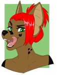  ambiguous_gender anthro canine hair headshot kammymau looking_at_viewer mammal nude smile solo tongue tongue_out 