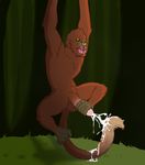  balls cum cum_on_tail deity howler_monkey hun_batz male mammal masturbation mayan_mythology monkey olethros penis primate smite tongue tongue_out 
