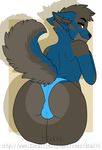  anthro bulge butt canine clothing dog dtalvi looking_at_viewer male mammal mostly_nude smile solo underwear 