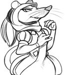  anthro armello clothed clothing female florecentmoo greyscale hair hi_res hood mammal monochrome ponytail rat rodent smile solo zosha_(armello) 