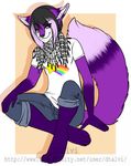 anthro canine clothed clothing dtalvi fox fur girly hair looking_at_viewer male mammal scarf simple_background smile solo 