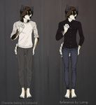  anthro canine clothed clothing evlampyshka fur hair looking_at_viewer male mammal solo standing 