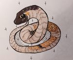  ambiguous_gender evlampyshka feral looking_at_viewer reptile scales scalie smile snake solo traditional_media_(artwork) 