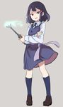  1girl avery_(little_witch_academia) blue_hair dress little_witch_academia solo uniform 