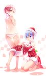  breast_hold christmas feet matsukawa_li pantsu ram_(re_zero) re_zero_kara_hajimeru_isekai_seikatsu rem_(re_zero) undressing 