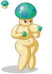  2017 big_breasts breasts female fungi_fauna grow_shroom_(plants_vs_zombies) mushroom not_furry plants_vs_zombies pussy simple_background slightly_chubby solo unknown_artist video_games wide_hips 