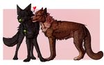  &lt;3 ambiguous_gender canine duo eyes_closed feral fur mammal smile standing zumjakal 
