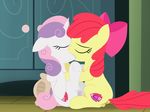  2017 anus apple_bloom_(mlp) clitoris cub cutie_mark dtcx97 duo equine eyes_closed feral friendship_is_magic hair horn invalid_tag kissing mammal my_little_pony pussy pussy_juice sweetie_belle_(mlp) unicorn young 