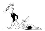  2017 anthro beth_hopps censored creative_censorship duo eyes_closed fan_character female fur lagomorph male mammal monochrome nude open_mouth rabbit swift_fox thewyvernsweaver william_f&#039;talis 