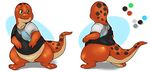  alternate_species amphibian bottomless clothed clothing color_swatch fan_character featureless_crotch front_view hadou male model_sheet rear_view salamander satsui-n0-had0u shirt slightly_chubby smile solo standing t-shirt 