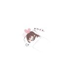  1girl bow brown_hair chibi chinese_commentary closed_eyes commentary_request hair_bow hairband highres kizuna_ai kizuna_ai_inc. long_hair multicolored_hair no_mouth no_nose pink_bow pink_hair pink_hairband simple_background sleeping solo translated tukiliii under_covers virtual_youtuber white_background 
