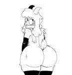2024 anthro arm_warmers armwear big_butt blush blush_lines bovid butt caprine clothed clothing deltarune eyewear fembunns fluffy girly glasses goat legwear looking_at_viewer looking_back male mammal nervous nude partially_clothed presenting presenting_hindquarters ralsei scarf simple_background sketch solo squish tail thick_thighs thigh_highs thigh_squish undertale_(series) white_background