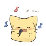  animal_focus blob_(google) blush cat closed_eyes eighth_note highres musical_note no_humans open_mouth original ovoip simple_background white_background 