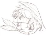 aerosaur83 breeding_mount_use dragon dreamworks english_text eyes_closed feral hi_res how_to_train_your_dragon humping looking_pleasured male membrane_(anatomy) membranous_wings night_fury open_mouth orgasm scalie scrunchy_face sketch solo text toothless western_dragon wings