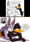 2024 absurd_res anal anal_penetration anatid anseriform anthro anus argument avian backsack balls bird black_body black_feathers bodily_fluids bugs_bunny butt clothing comic crossed_arms cum cum_in_ass cum_inside daffy_duck dialogue duck duo english_text erection feathers from_behind_position fur genital_fluids genitals gloves grey_body grey_fur half-closed_eyes handwear hi_res kingdorkster lagomorph leaking_cum leporid looking_at_another looking_back looking_back_at_another looking_back_at_partner looney_tunes lying male male/male mammal narrowed_eyes on_front open_mouth open_smile penetration perineum pink_nose rabbit sex signature smile speed_bump_position tail tail_tuft text tongue tongue_out tuft warner_brothers white_body white_feathers white_fur