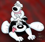  anthro canine crossover dog dudley_puppy duo ear_piercing family_guy gay jasper male mammal mutteo_cleafurry piercing sex t.u.f.f._puppy 