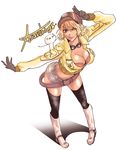  ;) artist_name asukatology bad_id bad_pixiv_id baseball_cap belt bikini bikini_under_clothes black_gloves black_legwear blonde_hair boots breasts cidney_aurum cleavage closed_mouth cropped_jacket final_fantasy final_fantasy_xv full_body gloves goggles goggles_around_neck hat jacket knee_boots large_breasts leaning_forward lips midriff one_eye_closed pigeon-toed red_bikini salute short_hair short_shorts shorts smile solo swimsuit tan thighhighs two-finger_salute white_footwear yellow_jacket 
