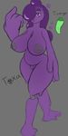  anthro areola big_breasts breasts english_text female goo hair model_sheet nipples nude open_mouth purple_eyes purple_hair pussy quin-nsfw simple_background slime standing text tongue toxa_(character) 