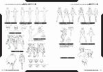  1girl 2boys artbook ass bag bare_legs bra breasts butt_crack character_sheet claws creature curvy female full_body kagami_hirotaka knife koutetsu_no_majo_annerose koutetsu_no_majo_anneroze large_breasts lilith-soft looking_at_viewer monochrome monster multiple_boys muscle nipples nude official_art otonashi_miki panties pantyshot scan school_uniform short_hair skirt smile submachine_gun underwear uniform weapon white_background 