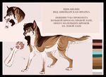  ambiguous_gender canine feral fur hair looking_at_viewer mammal model_sheet russian_text scar solo standing text tongue tongue_out zumjakal 