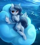  2017 cloud cutie_mark equine fan_character feathered_wings feathers female feral hair hi_res hooves mammal my_little_pony night on_cloud outside pegasus smile solo tomatocoup wings 