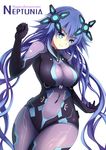  blue_eyes bodysuit braid breasts commentary_request covered_navel curvy euforia hair_ornament impossible_clothes large_breasts long_hair neptune_(series) next_purple power_symbol purple_hair purple_heart shin_jigen_game_neptune_vii skin_tight smile twin_braids very_long_hair white_background 