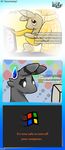  2017 age_difference black_sclera canine comic digital_media_(artwork) english_text human humor male mammal novy_cv shy simple_background text windows_95 young 