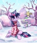  2016 absurd_res ambiguous_gender avian bird clothed clothing dragon equine female feral flying friendship_is_magic green_eyes group hair hi_res hooves horn inowiseei mammal my_little_pony outside owl owlowiscious_(mlp) purple_eyes scalie scarf sitting smile snow snowball spike_(mlp) tree twilight_sparkle_(mlp) underhoof unicorn wings 